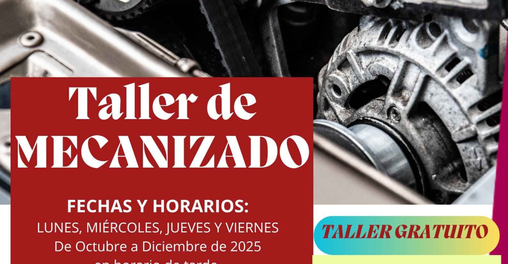 Cartel Taller de MECANIZADO