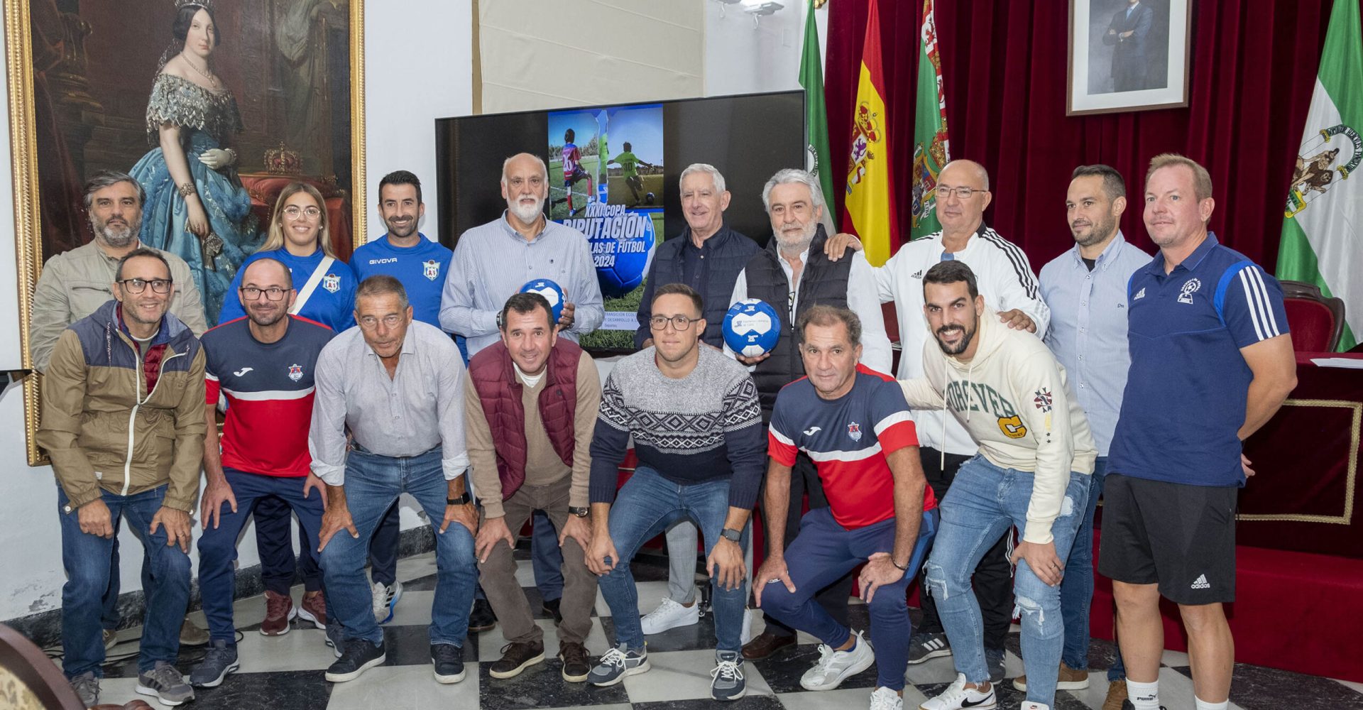 Foto de grupo de la presentación de la Copa Diputación