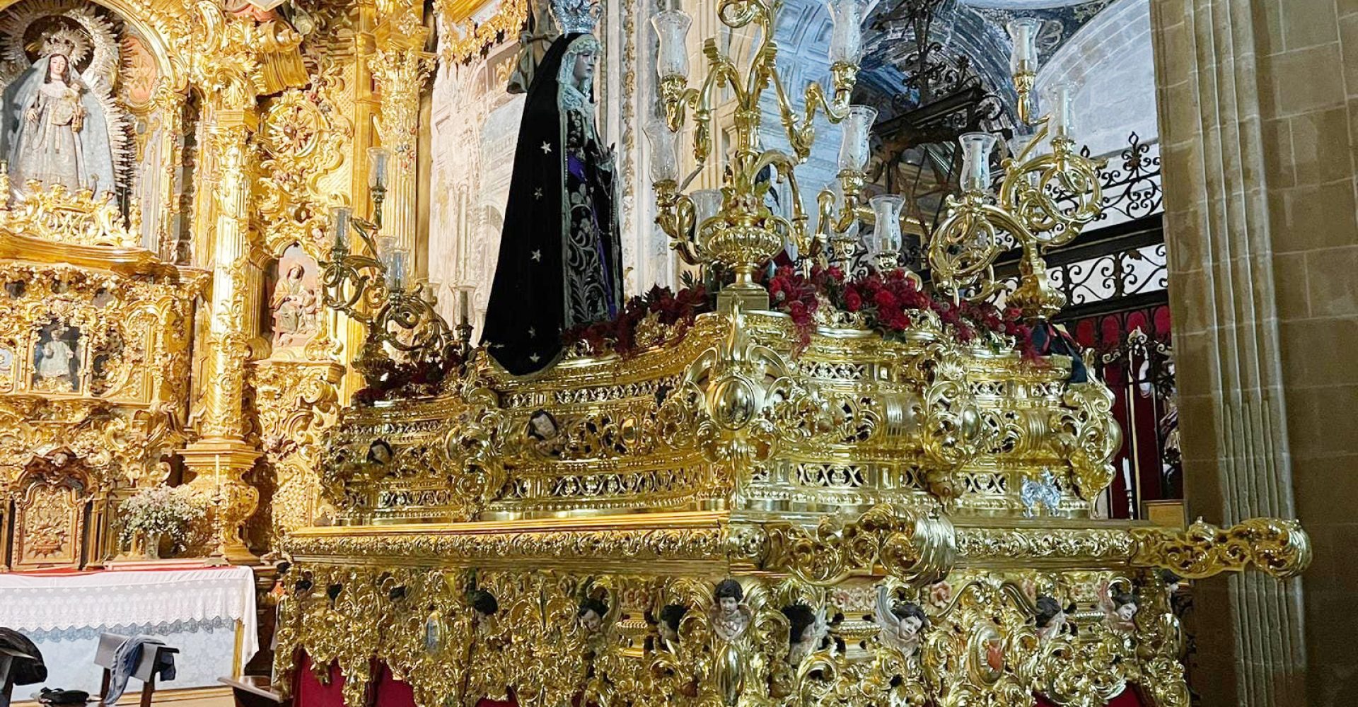 Paso de la Hermandad Arcense que procesionará en la Magna Mariana con el montaje de la Hermandad de Vera-Cruz. FOTO: Hermandad