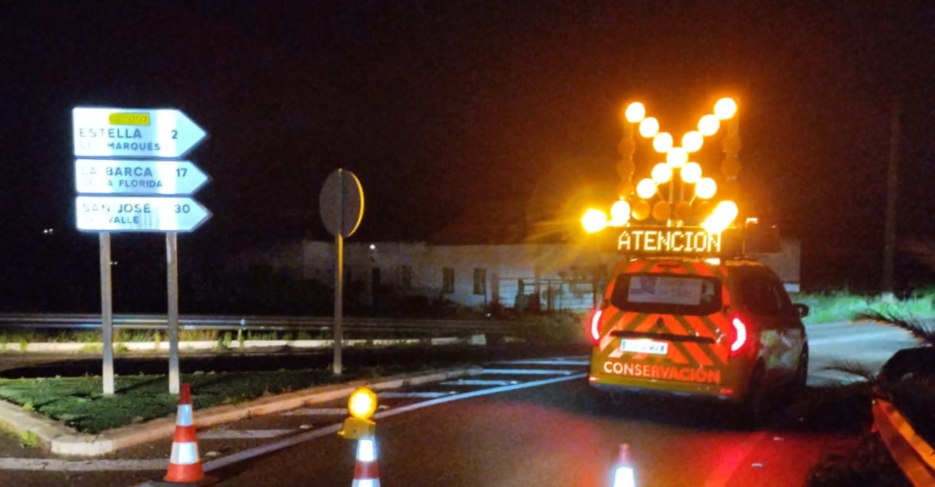 brigadas en carreteras de Jerez la noche del lunes 3 de marzo