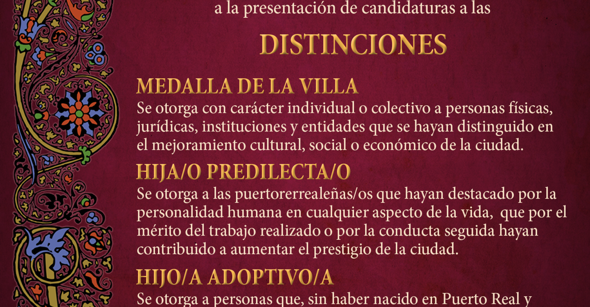 candidaturas Día de la Villa 2025