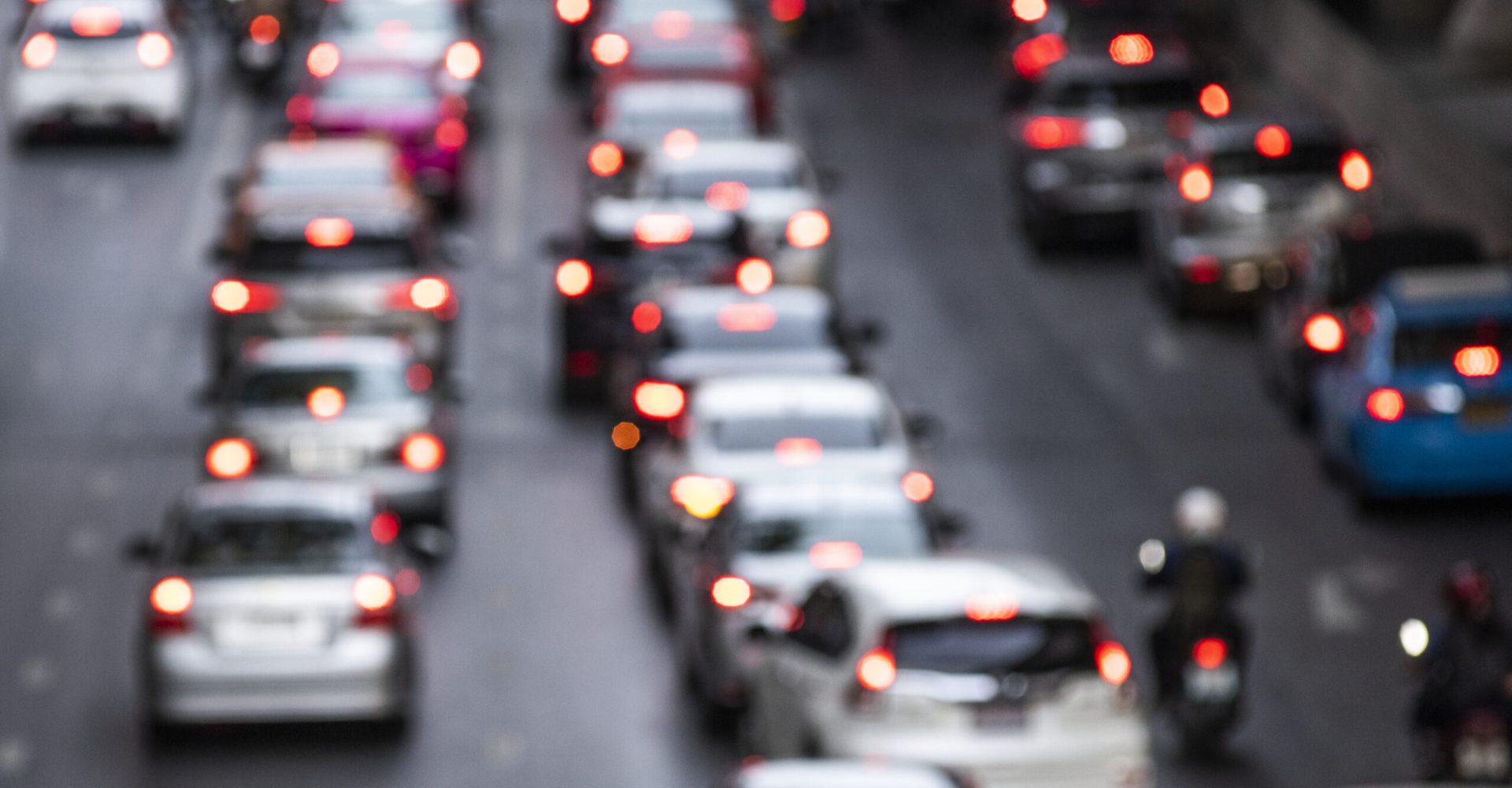 Busy crowded traffic jam on the road