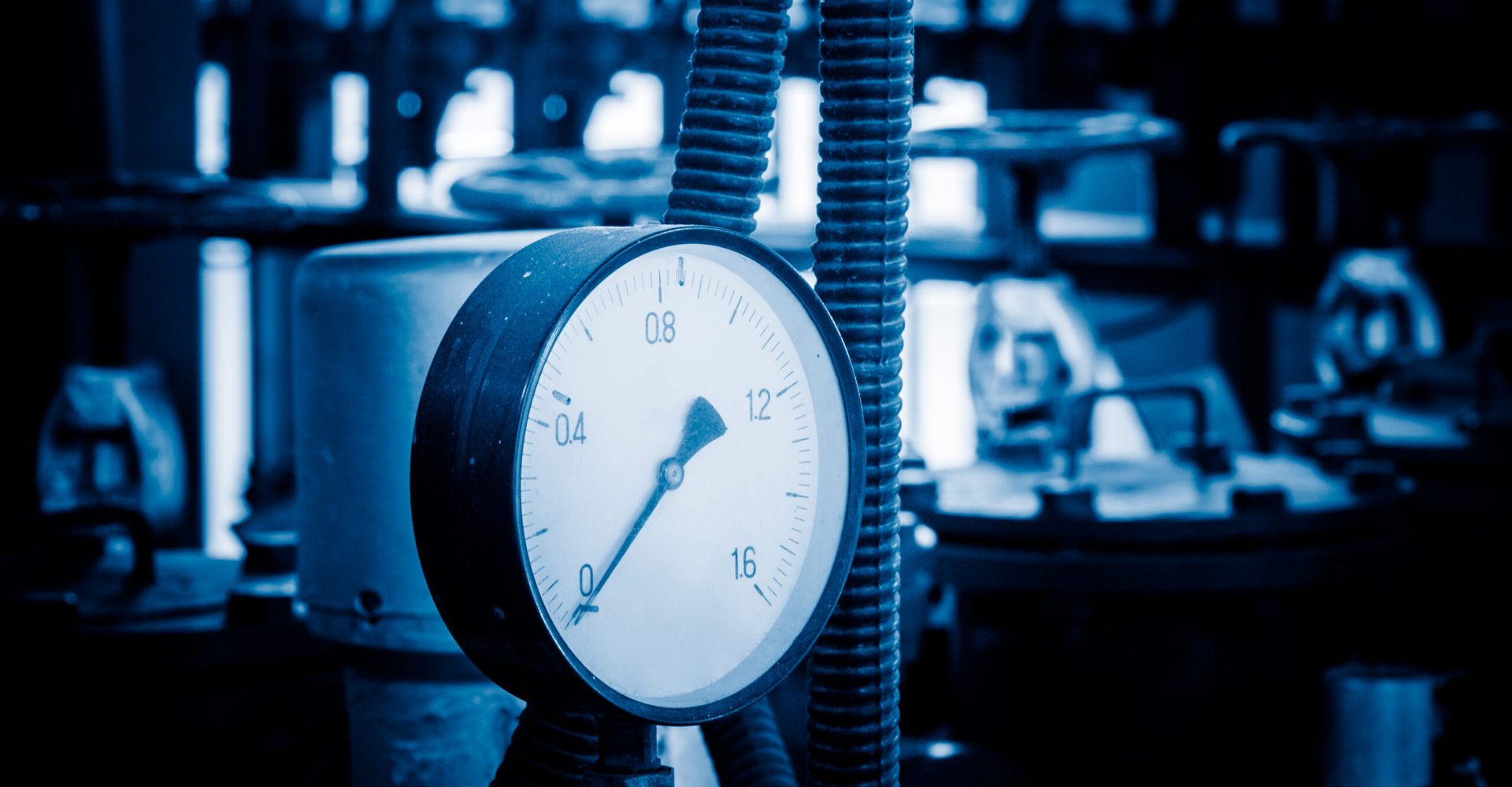 steel pipelines and cables in a plant