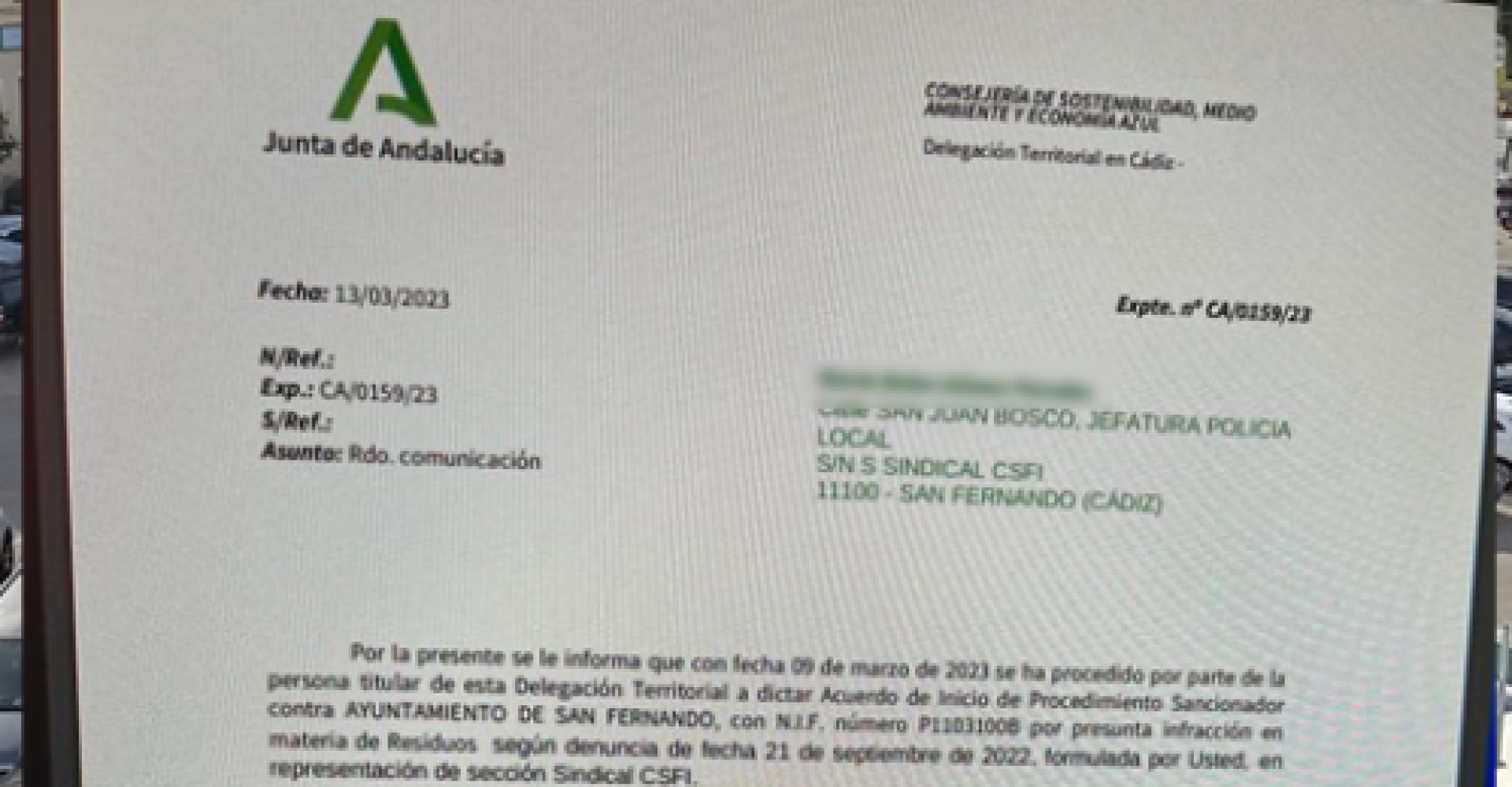 sancionador junta ayto sanfernando deposito